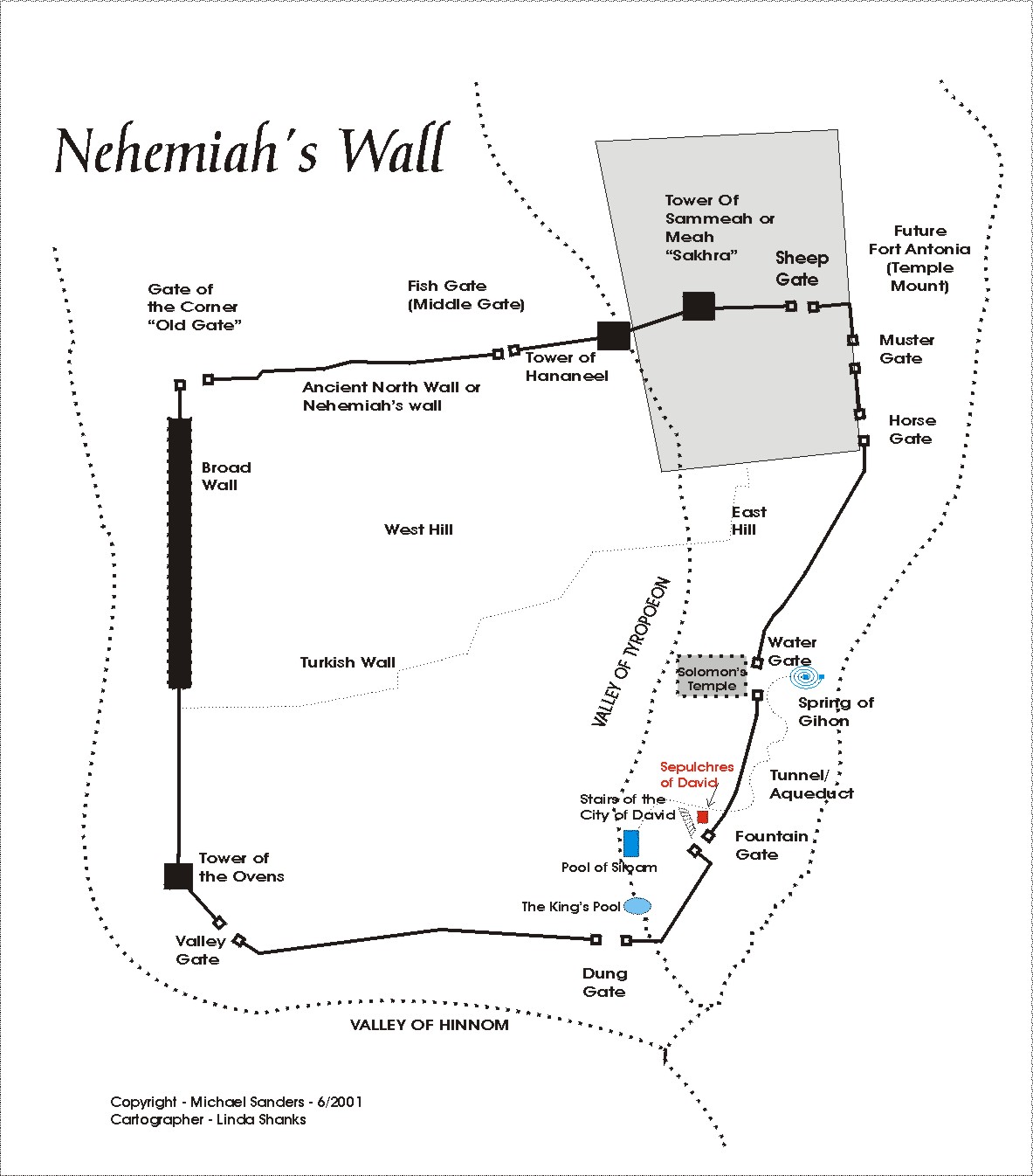 walls and gates of Nehemiah's Jerusalem